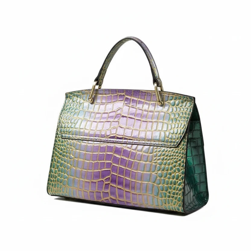 🍒Luxury designer handbags for women crocodile print bag brand high quality crocodile crossbody purse cowhide tote bag women's occasion fashion accessory  Snap Up Your Cool Crinkly Croco