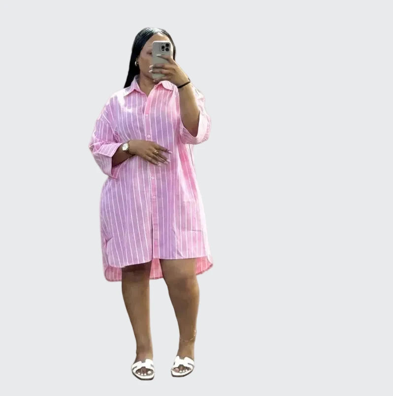 🍒Mid length shirt top turn down collar shirt womens dress tops full sleeve top striped pastel fashion Y2k streetwear Spring summer blouses  Shirt Some Style