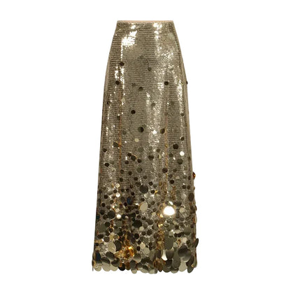 🍒Sequins party skirt elegant midaxi length occasion clothes for women solid shiny club wear party night female fashion Delectable Dazzle