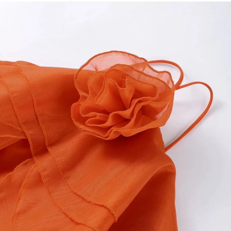 🍒Ruffles long dress for women 3d fower backless sleeveless outfit slim fit maxi dress summer fashion clothing holiday party wear beach layer occasion clothes Maxi-mum Ruffle Without Kerfuffle