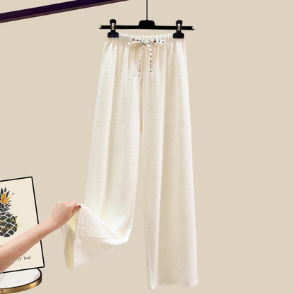 🍒Tweedelige stelpak elegante gebreide t-hemp met liefdeshartjie-top vir vroue en gemaklike wyebeenbroekstelle elegante gemaklike klere huisdrag klere Hou van Hierdie Stel