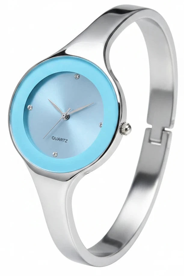 🍒Bangle watch for women stainless steel bracelet angle simple stylish fashion wrist watch analog quartz elegant jewellery silver and solid colour gift accessory Dont Risk Miss This Cool Wrist