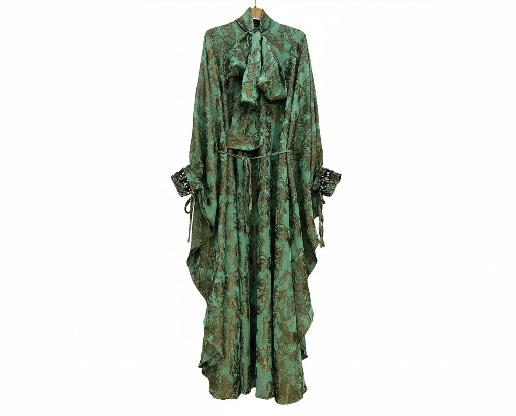 🍒Women's fashion maxi dress casual loose dress print female bohemian chic party a-line outfit for evening party occasion wear clothing Relaxed Retro Ruffle