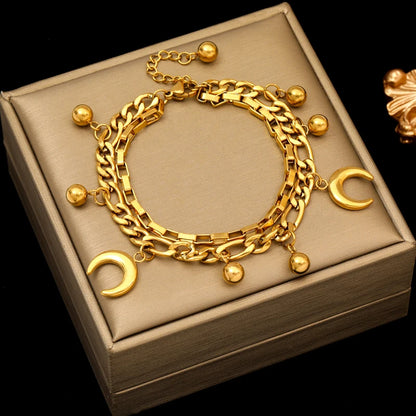 🍒Stainless steel star bracelet gold colour star charm moon starfish bracelet trendy wrist chain for women Jewellrey gifts  party accessories FISH Out This STAR