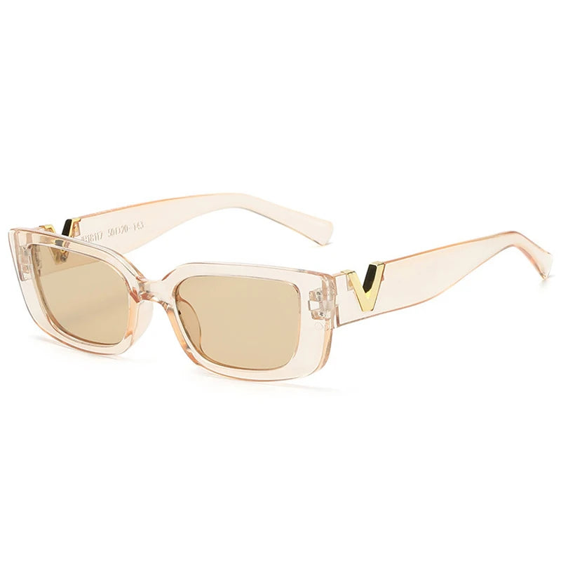 🍒Trendy rectangular sunglasses for womens shades unisex designer sunshade outdoor driving glasses for summer travelling sun glasses UV400 protection Trusty Trendy