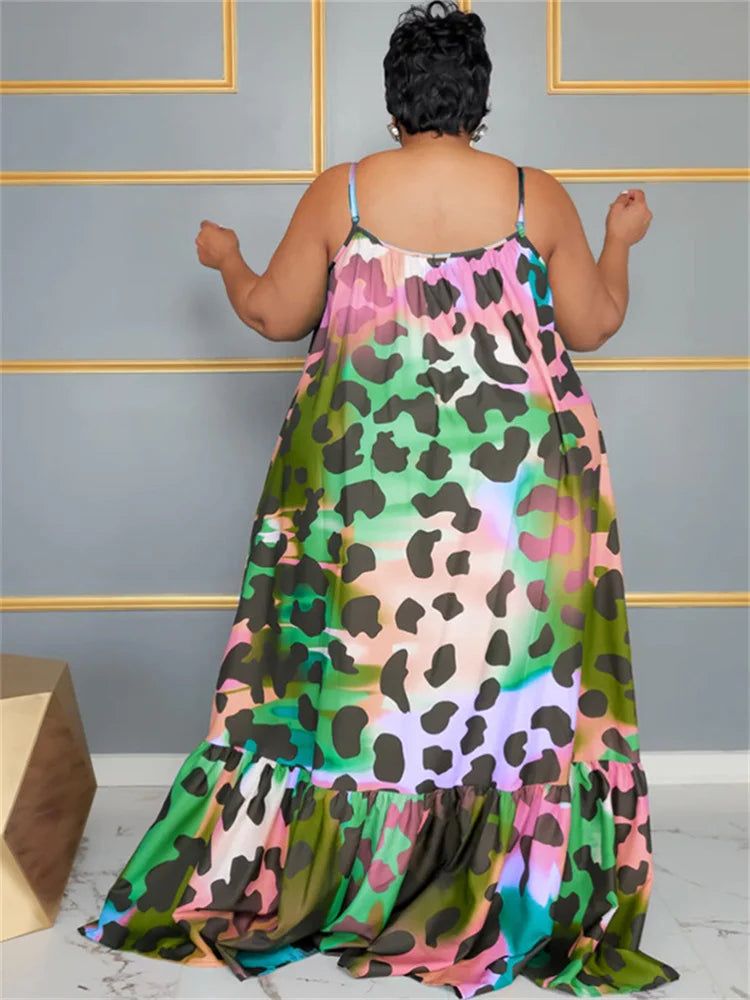 🍒Plus size dieredrukrok somerklere blomme uitrusting kleurvolle vollengte slim-informele dames maxi-rokke chiffonmateriaal a-lyn Verryk Jou Dier