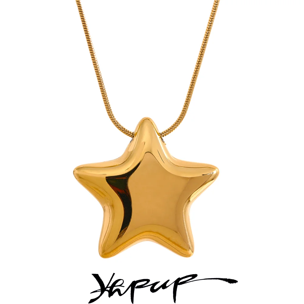 🍒不锈钢星星吊坠项链 防水PVD 18K镀金首饰 钢制时尚首饰 迷人配饰 女士专享 快来拥有这颗星吧，物超所值！