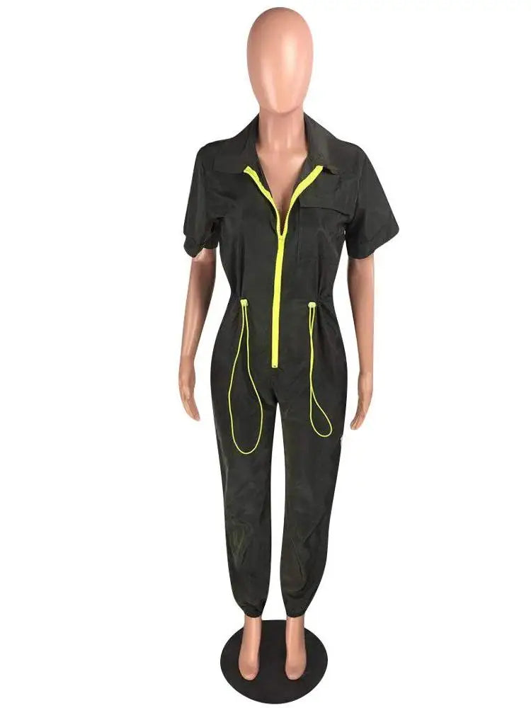 🍒Gemaklike rekspringpak kleurvolle elastiese middellyf broek eenstuk-romperpak vir vroue gemaklike someruitrustings Trek Hierdie Pak Aan Sodra Jy Dit Kry