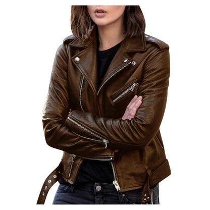 🍒Nabootsingsleer baadjies lente herfs mode ritssluit buiteklere slim toevallige motorfietsryer baadjie plus grootte buiteklere Klim op die motorfiets