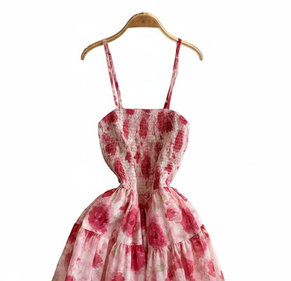 🍒Backless summer dress for women fashion beach wear slip sleeveless spaghetti straps smart casual outfit Flouncey Floral Fun
