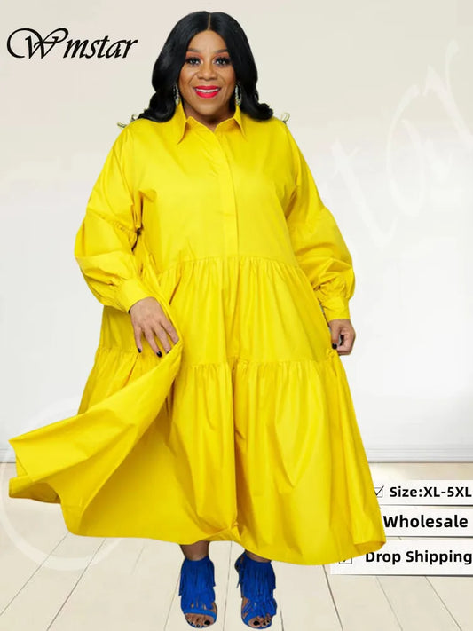 🍒Plus Size hempde rokke vir vroue met moue slim gemaklike klere vroue los uitrusting groot maxi swaairok kleurvolle gemaklike klere vroulike mode Vrolike Lae vol