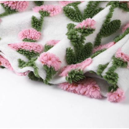 🍒Flower fleece jacket woman loose lapel long sleeve coat single breasted casual coat unique 3D floral outerwear clothing  Floral Fashion Fun Fleece