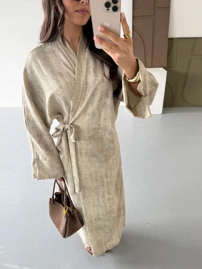 🍒Camouflage print maxi dress with side tie detail loose fit outfits  long elegant female party occasion wear oversized evening wear Camera -ouflage