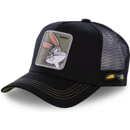 🍒Tekenprent bofbalpet hoë kwaliteit unisex geborduurde pleister bofbalpet unisex vragmotorpet net hoede vir vroue sonhoed