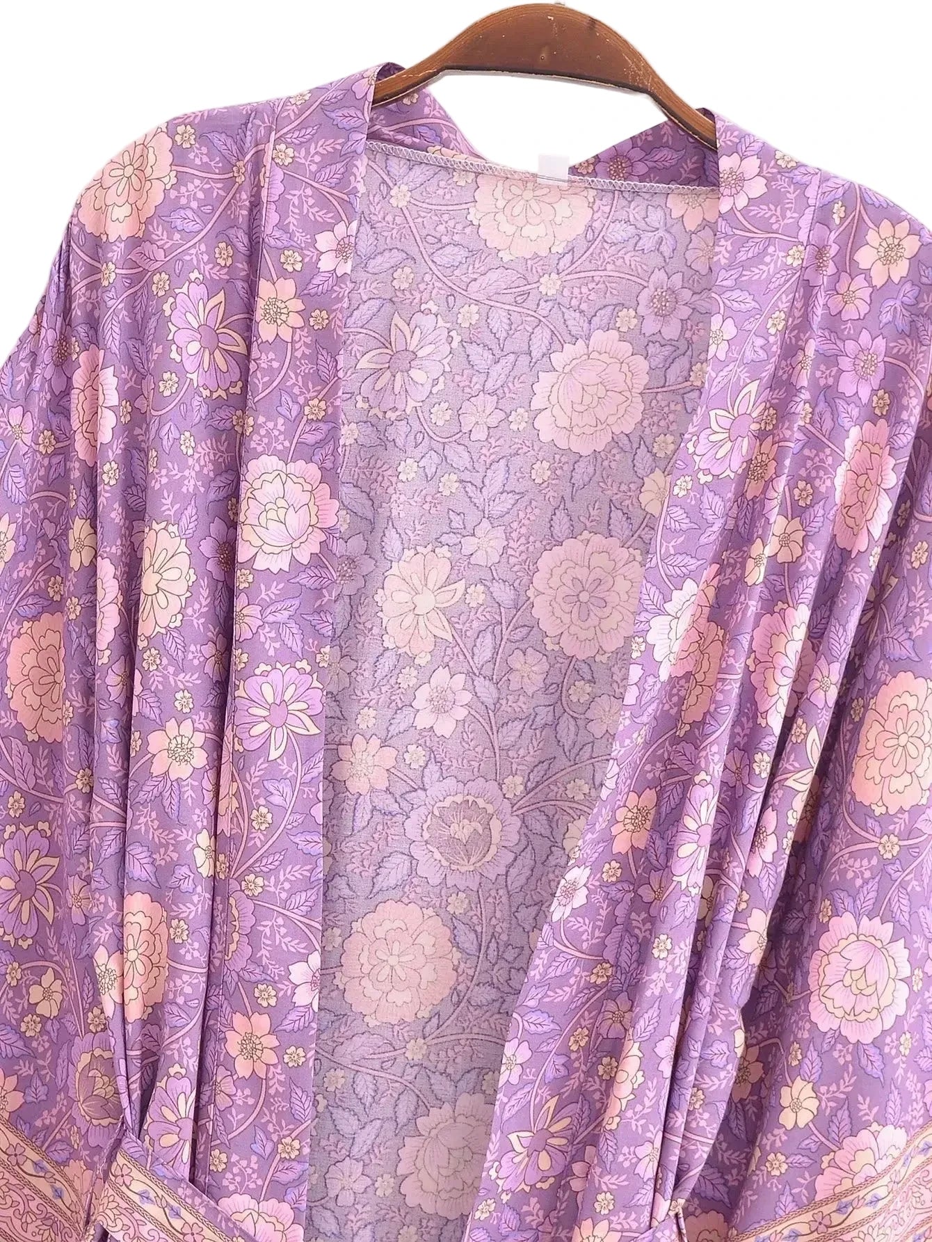 🍒Beach coverups wild floral print short light kimono jacket batwing duster bohemian ladies v-neck rayon short bikini swimwear cover over vacation wear holiday clothing casual wear  Colourful Comfort