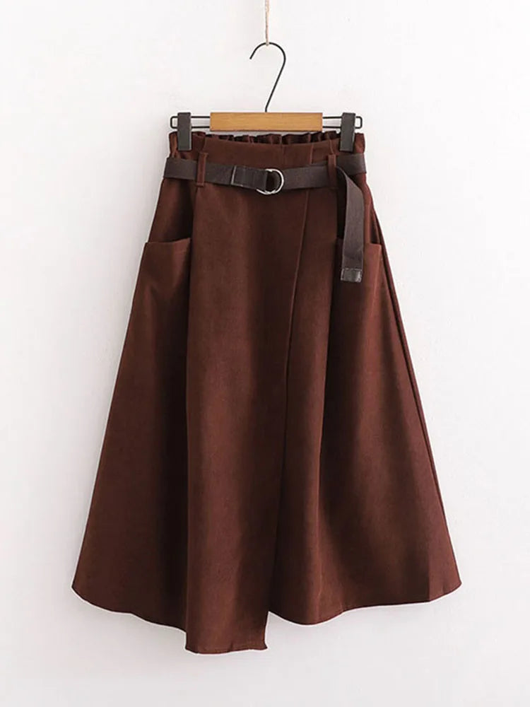 🍒Informele rompe hoë middellyf effekleurig deftig gemaklik dames onreëlmatige mode met sakke midi eenvoudig elegant a-lyn Elke Dag Onreëlmatig