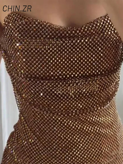 🍒Strapless vest top plus mini skirt sets womens pleated backless sleeveless tops short a-line skirts occasion party wear