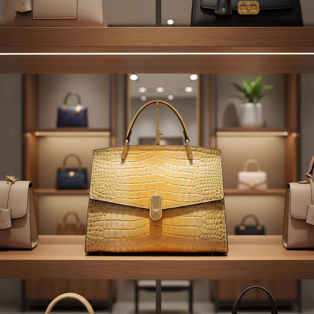 🍒Luxury designer handbags for women crocodile print bag brand high quality crocodile crossbody purse cowhide tote bag women's occasion fashion accessory  Snap Up Your Cool Crinkly Croco