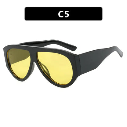 🍒Vintage ovale gradient sonbrille T sonbrille, nuwerwets ontwerper sonbrille, unisex ry sonbrille, vroue luiperd skakerings uv400wye Oog Hierdie Tier