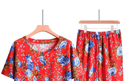🍒Broek en T-hemp slaapklere stel katoen kortbroek en T-hemp sitkamerdrag bo-stuk en broek tuisdrag Slaapklere vir vroue 2-stuk slaapstel Trek jou BROEK en TEE aan en jy sal REG wees