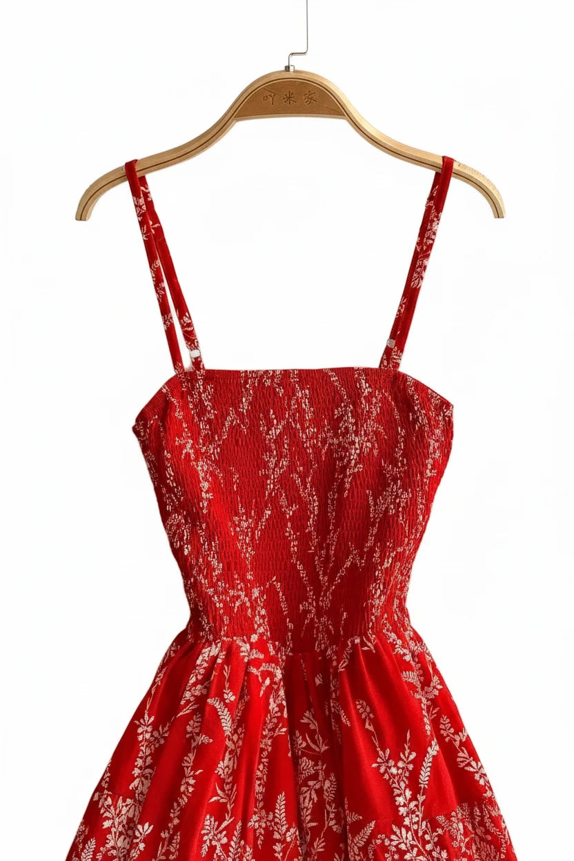 🍒Backless summer dress for women fashion beach wear slip sleeveless spaghetti straps smart casual outfit Flouncey Floral Fun