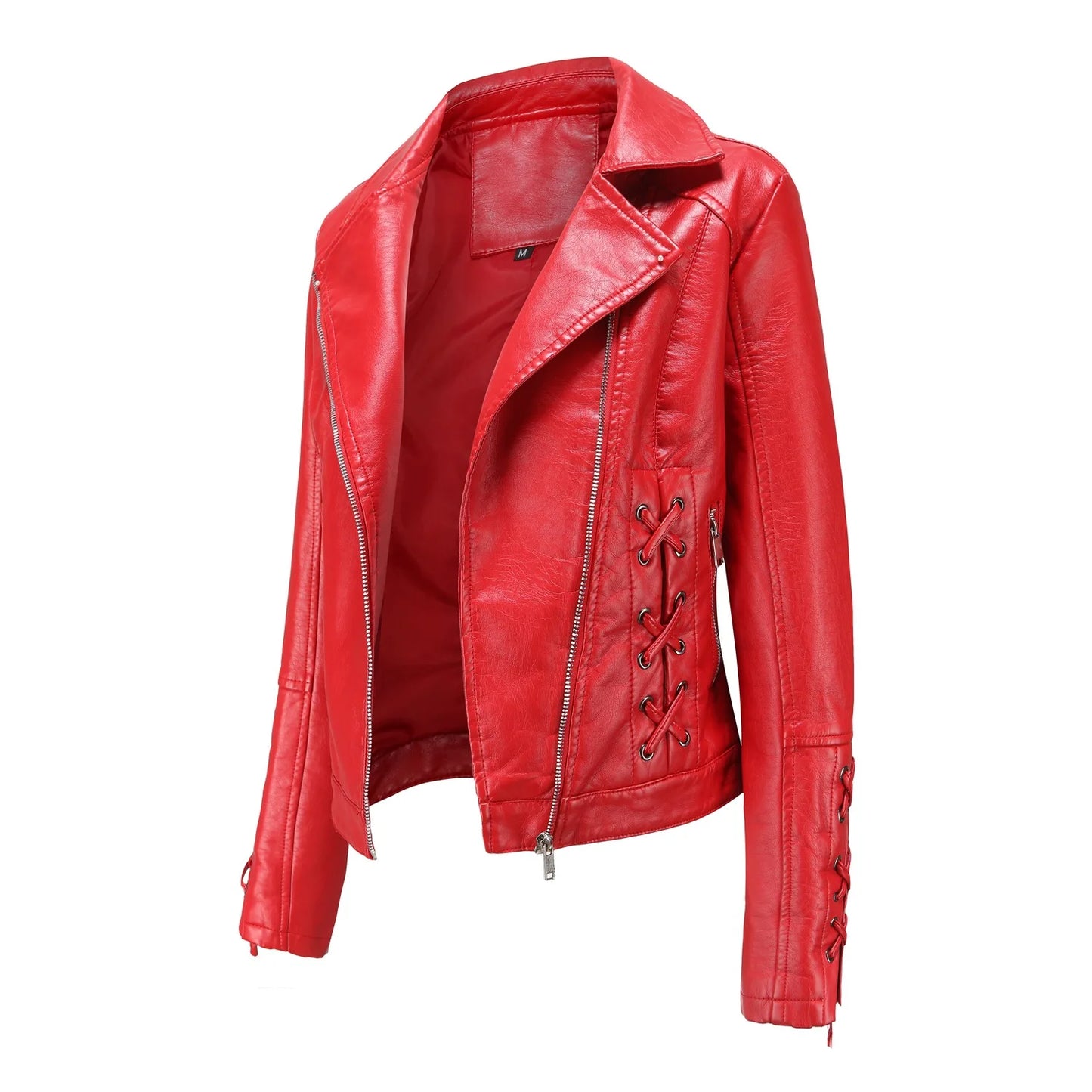 🍒Pu motorfietsbaadjie vroue-fauxleerjas herfs- en wintermode langmou crop-bo-klere vir vroue Kry Hierdie Moto Speedy