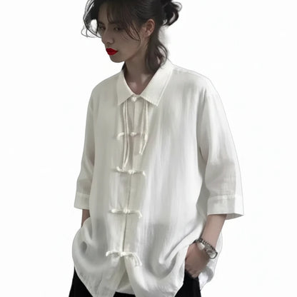 🍒Summer style blouse for women solid Y2k fashion oversized shirts womens single breasted smart casual clothing Tie -bow Trendy