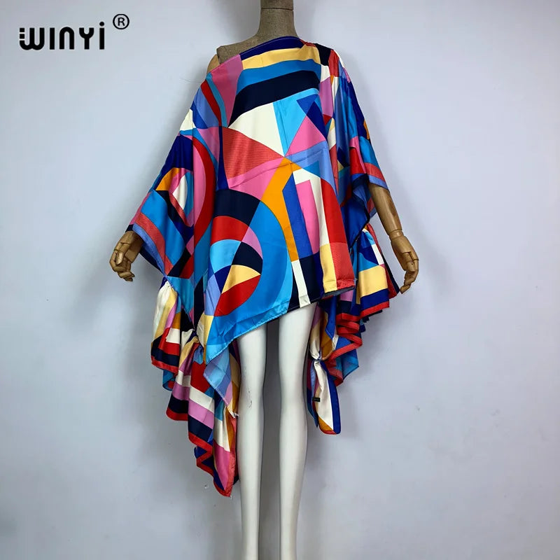 🍒Women summer fashion evening beach party outfit bohemian beachwear kaftan dress elegant beach cover ups Cover Up Covers