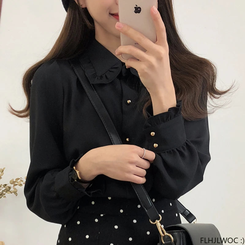🍒Blouses with bows cute preppy style clothes women solid shirts  with ties formal work office wear essential summer clothing Pretty Up In Cute Bows
