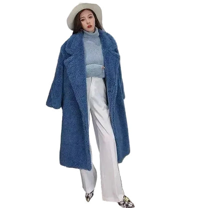🍒Women winter faux fur coat winter long women female thick teddy bear outerwear Casual loose oversize outdoor wear Bear Winter With A Teddy