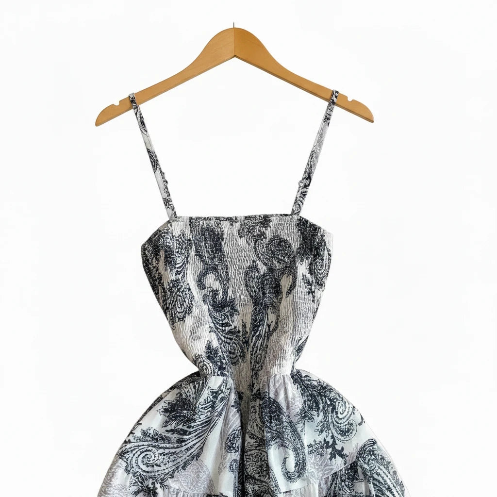 🍒Backless summer dress for women fashion beach wear slip sleeveless spaghetti straps smart casual outfit Flouncey Floral Fun