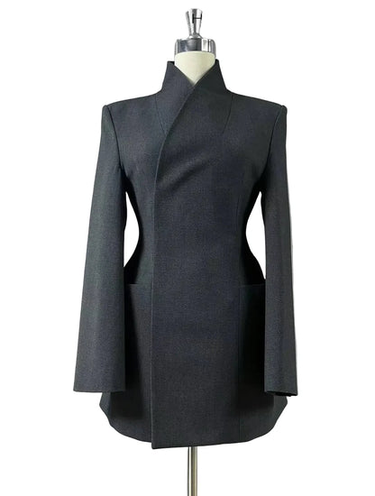 🍒Hidden button blazer long women fitted waist jacket fashion Y2K fashion office chic clothing lightweight linen coat chic trendy fashion two-layer smart casual outfit TRAILS Of Comments BLAZER