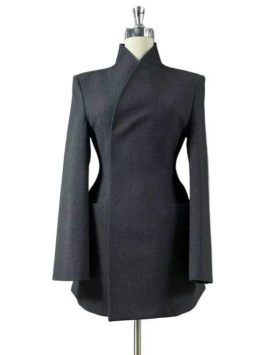 🍒Hidden button blazer long women fitted waist jacket fashion Y2K fashion office chic clothing lightweight linen coat chic trendy fashion two-layer smart casual outfit TRAILS Of Comments BLAZER