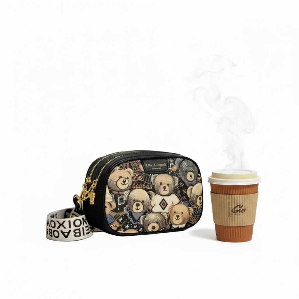 🍒Casual crossbody bags for women pu leather ladies luxury designer bags female large  capacity crossbody shoulder travel bag holiday bag ‘ BEAR Your Cute With A TEDDY Bag