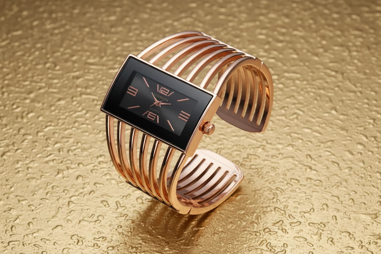 🍒Womens large face watch quality stainless steel luxury fashion rose gold bangle bracelet wristwatch for women dress ladies time piece female occasion jewellery accessory Watch This Bangle