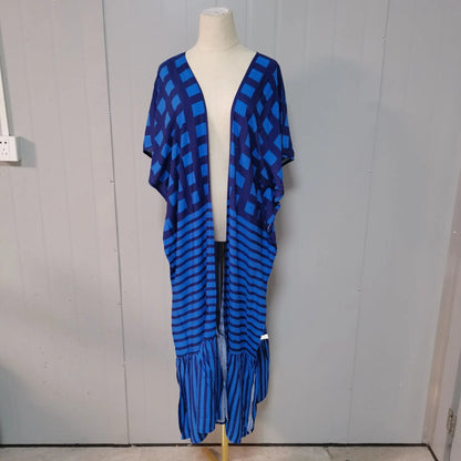 🍒Strandbedekkers vir swemklere vir vroue geruite kimono met strepe-kaap somerrok stranddrag-uitrustings Kyk Hierdie Strand