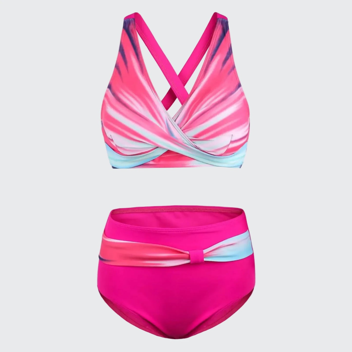 🍒V neck bikini set polka dot print swim set high waisted swim wear for women solid push up two-piece swimwear printed beach wear fashion get SET for the BEACH