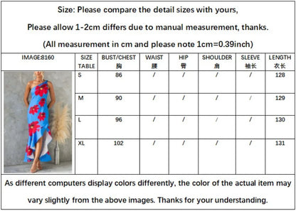 🍒One shoulder sleeveless dress summer fashion for women Irregular bohemian vacation outfits floral print fashion with ruffle hem outfits long   No Puff, Get Out Ruffs