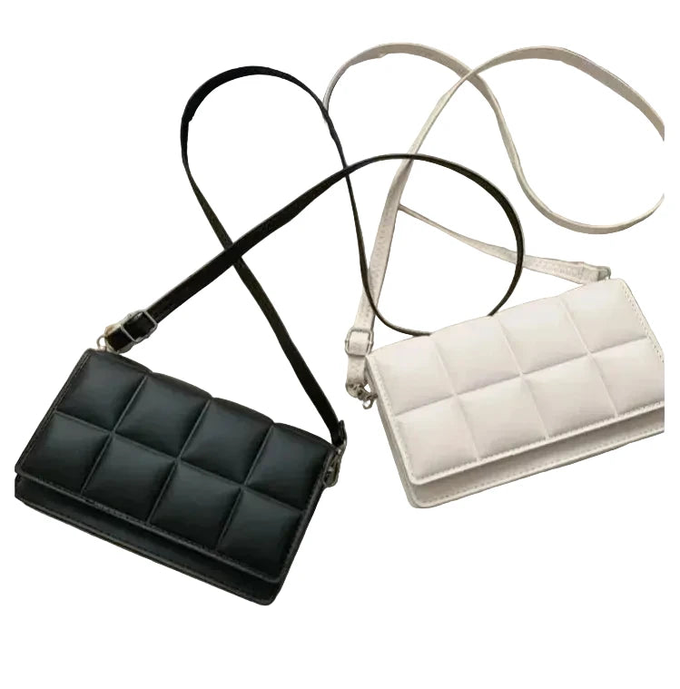 🍒Solid colour shoulder bag crossbody handbags female cushioned designer pu leather bags for smart casual accessory for women Chocolate Bag
