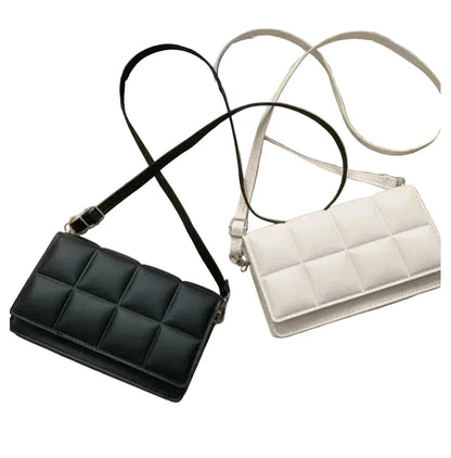 🍒Solid colour shoulder bag crossbody handbags female cushioned designer pu leather bags for smart casual accessory for women Chocolate Bag