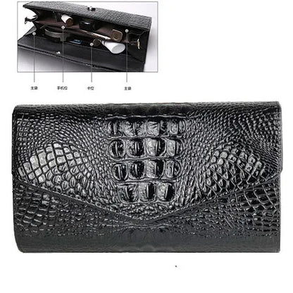 🍒Europe and america trendy clutch bags for women,designer fashion crocodile pattern under arm black envelope hand bag female large capacity bag Metalic gold available occasion clutch Cool Croco Clutch,Clickety Click Quick