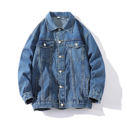 🍒Jeans jacket women coats big pockets female oversize denim jacket shirt collar casual loose relaxed fit outerwear spring  autumn fashion Do-All Daily Denim