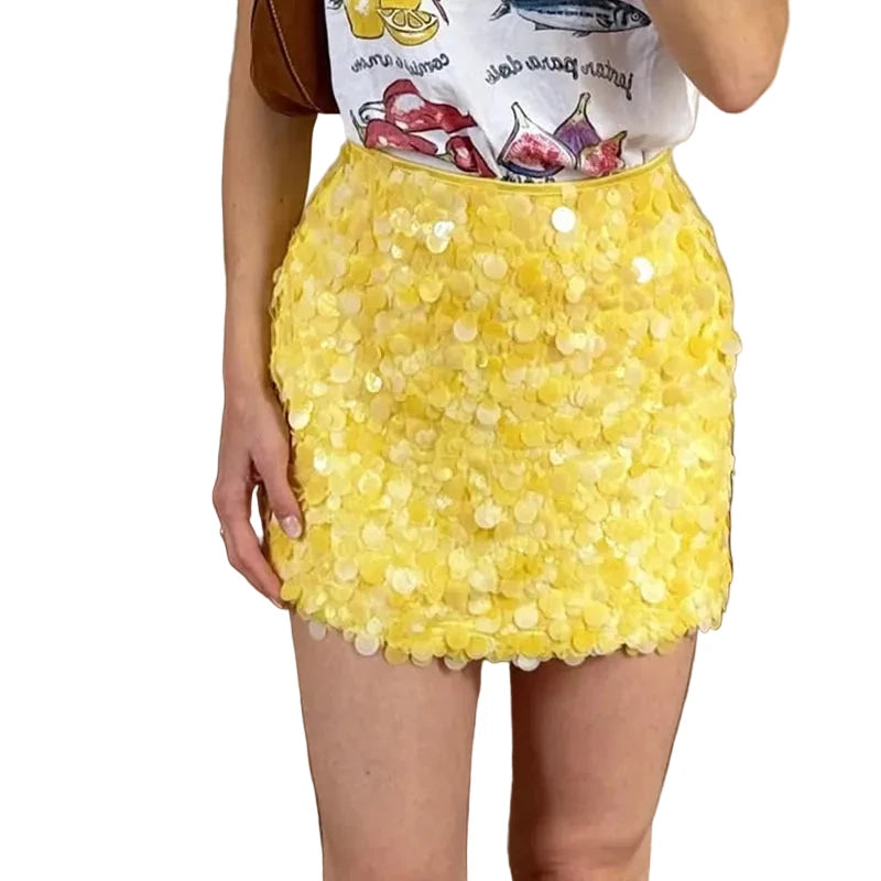 🍒Sequins mini romp mode verslanking hoë middellyf blink sosiale partytjiedrag elegante a-lyn minirompe vroueklere deftige gemaklike drag Sonlig in jou Mini