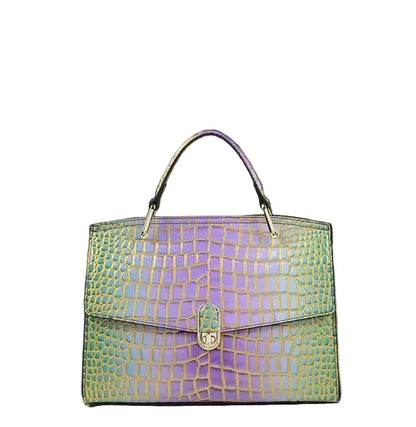🍒Luxury designer handbags for women crocodile print bag brand high quality crocodile crossbody purse cowhide tote bag women's occasion fashion accessory  Snap Up Your Cool Crinkly Croco