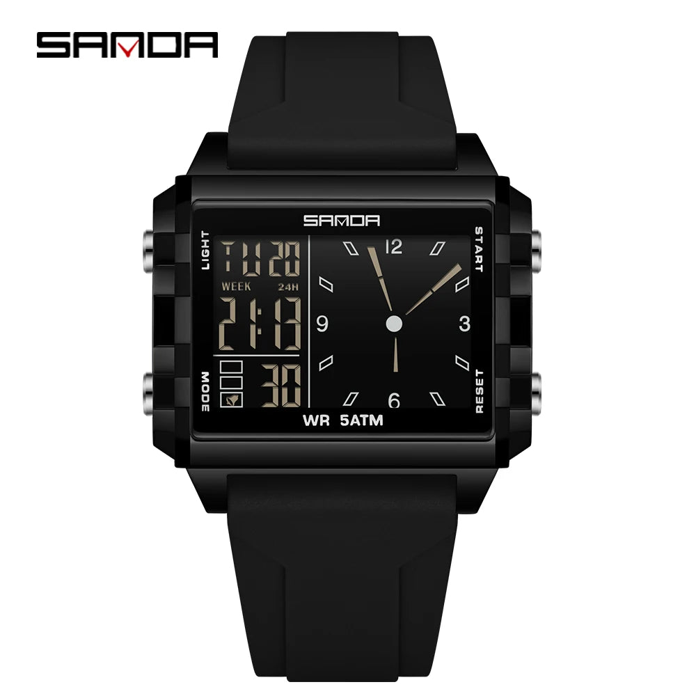 🍒Fashion electronic watches unisex luminous calendar time piece waterproof clock outdoor sports Casual Ladies Digital Wristwatch  Face The Day With A Big Face