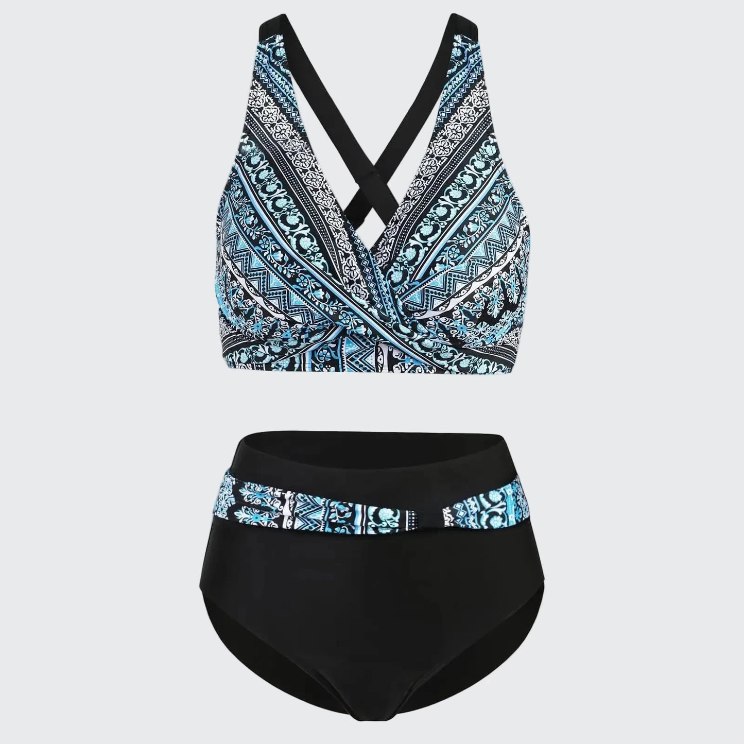 🍒V neck bikini set polka dot print swim set high waisted swim wear for women solid push up two-piece swimwear printed beach wear fashion get SET for the BEACH