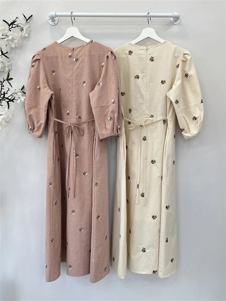 🍒Long vintage sunmmer dress sundress long for Women maxi outfit casual clothing floral fashion wear Fully Floral