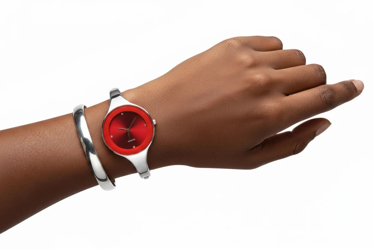 🍒Bangle watch for women stainless steel bracelet angle simple stylish fashion wrist watch analog quartz elegant jewellery silver and solid colour gift accessory Dont Risk Miss This Cool Wrist