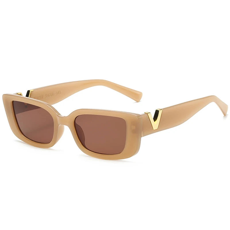 🍒Trendy rectangular sunglasses for womens shades unisex designer sunshade outdoor driving glasses for summer travelling sun glasses UV400 protection Trusty Trendy