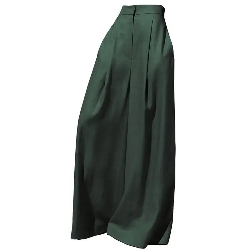 🍒Vroue se nuwerwetse broek wye pyp met sakke alle seisoene klere gemaklike rekbroek klassieke slim informele drag partytjie geleentheidsdrag Bedek Jouself Met Koel Klere